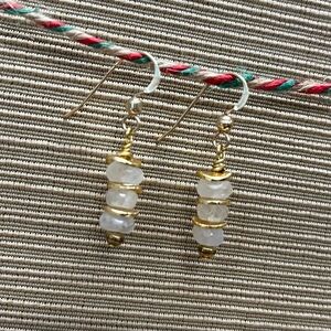 3/ $45- New Hand made Rainbow Moonstone Dangle Earrings